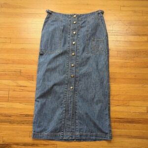 Lauren Ralph Lauren Blue Denim Midi Skirt